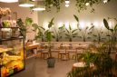 Sebuah kafe modern dengan jendela besar menghadap pemandangan pegunungan hijau yang asri di Sentul, menciptakan suasana tenang dan estetik untuk menikmati secangkir kopi hangat. Interior kafe didominasi material kayu dan pencahayaan hangat, mengundang pengunjung untuk bersantai dan melepaskan penat.