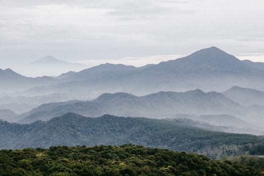 Sebuah kafe modern dengan jendela besar menghadap pegunungan hijau dan langit biru yang cerah di Sentul, menawarkan suasana tenang untuk bersantai. Pengunjung dapat menikmati kopi hangat sambil memandangi pemandangan alam yang menyejukkan.